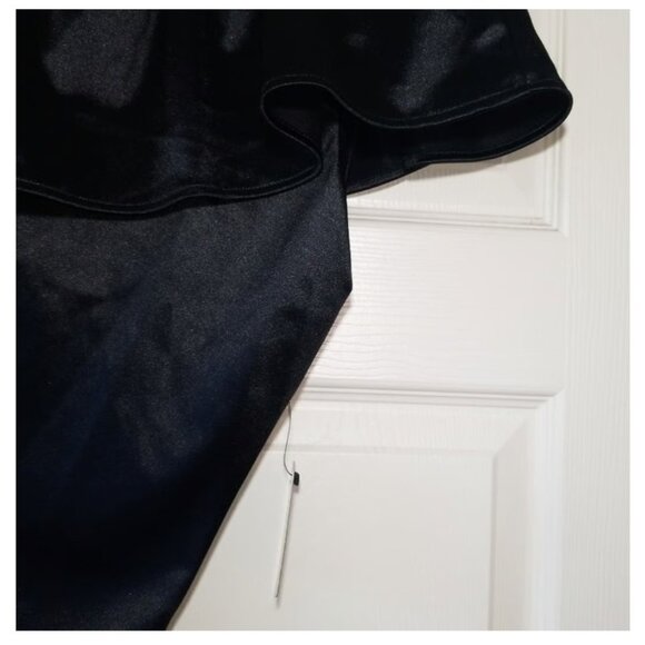 Express one shoulder Women's Black Bodysuit Off the Shoulder Satin Bodys - Picture 6 of 7